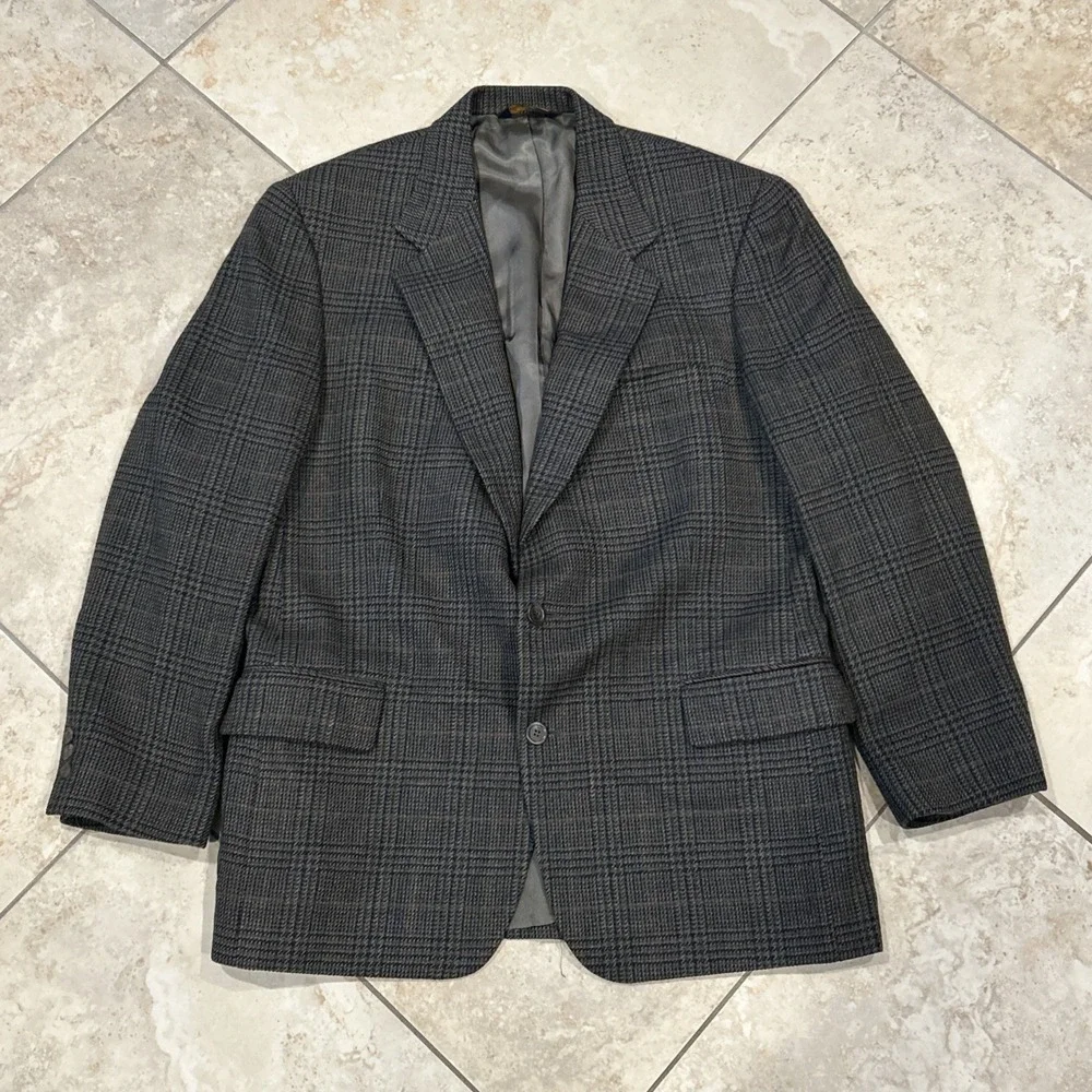 Brooks Brothers Blazer Mens 42R Brown Plaid 2 Button Wool Sports Coat Preppy USA